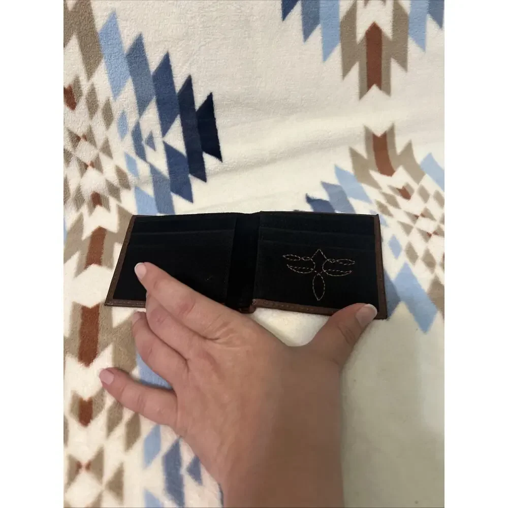 Justin Mens Slim Bifold Wallet Brown Genuine Leather